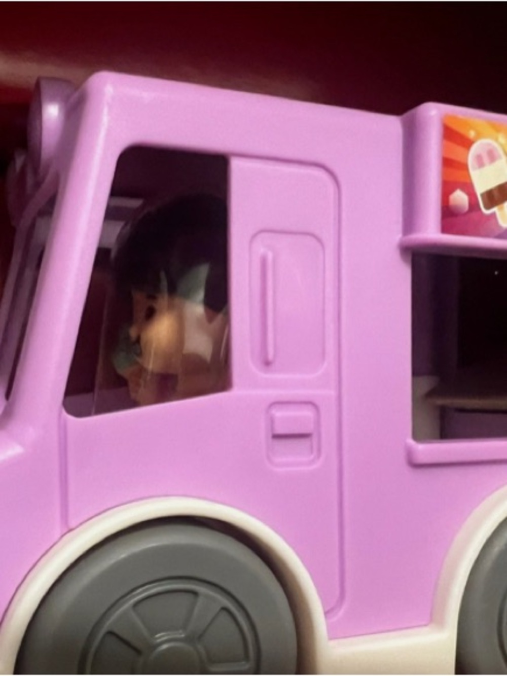 Mattel Fisher-Price Little People pink ice cream truck book and figure - Picture 5 of 7